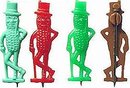 4 old vintage MR. PEANUT FIGURAL plastic pins