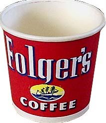 old vintage FOLGER'S COFFEE paper cup 1940s