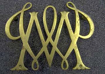 old vintage BRASS WILLIAM & MARY CYPHER trivet