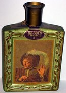 Jim Beam Olive Art Glass Decanter Bottle