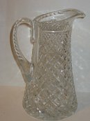 Faceted Cut Glass Pitcher