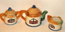 old vintage CERAMIC wicker teaset sugar
