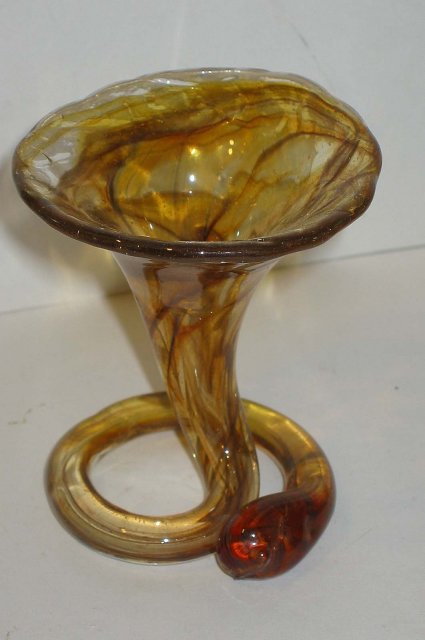 3 vintage mini GLASS SWIRL bud vases