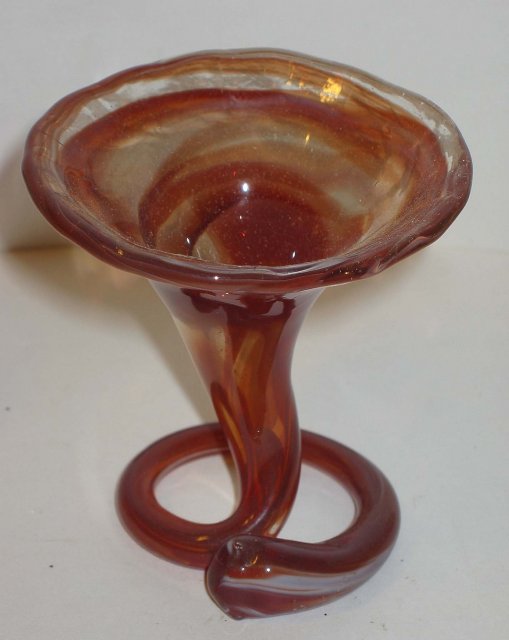 3 vintage mini GLASS SWIRL bud vases
