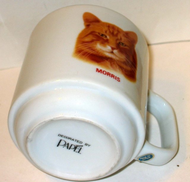 old vintage MORRIS THE CAT coffee cup mug
