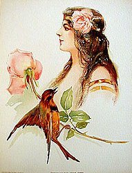 Victorian Litho Print Louise Homer