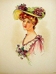 Victorian Easter Purple Hat Print