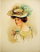 Antique Gray Litho Easter Print
