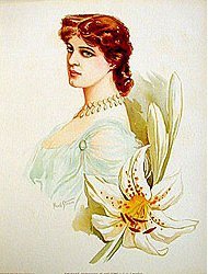 old vintage 1904 VICTORIAN LITHO Lily Langtry
