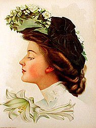 old vintage 1906 VICTORIAN LITHO ~ EASTER LILY