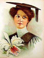 old vintage 1906 VICTORIAN LITHO ~ ORCHID