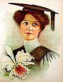old vintage 1906 VICTORIAN LITHO ~ ORCHID