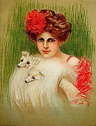 old Victorian Ladies Litho Print ~ fox FUR