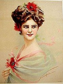 old vintage 1910 VICTORIAN PRINT FLOWER HAIR