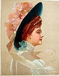 old vintage 1910 VICTORIAN PRINT FLOWER HAT
