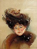 old vintage 1909 VICTORIAN LITHO ~ snowy veil