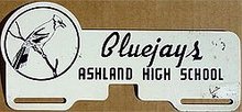 Bluejay Ashland High School License Plate Topper