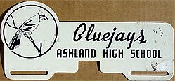 Bluejay Ashland High School License Plate Topper