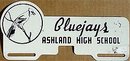 Bluejay Ashland High School License Plate Topper
