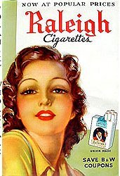 Raleigh CIGARETTES POSTER 1939