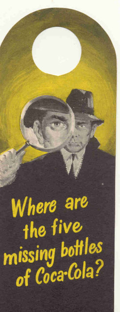old vintage 1950 COCA COLA detective sign