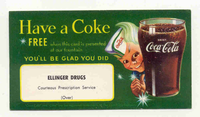 old vintage 1950 SPRITE BOY COCA COLA SODA card
