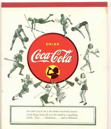 vintage 1960s football COCA COLA soda notebook