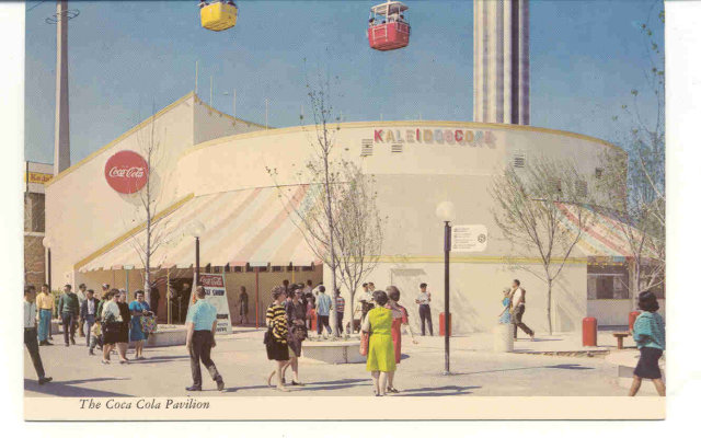 old vintage 1968 COCA COLA WORLDS FAIR postcard