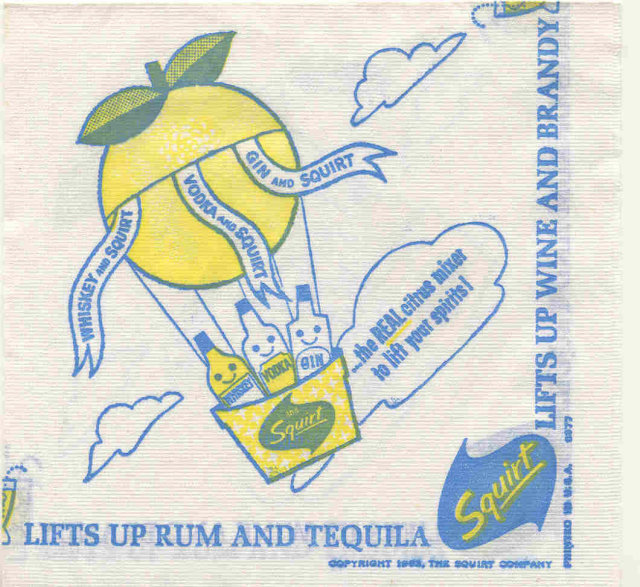 Squirt Soda Lemon Napkin 1963