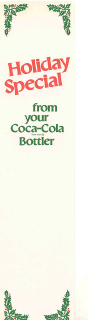 old COCA COLA soda HOLIDAY BERRY BOOKMARK