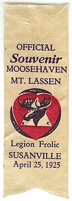 old vintage 1925 SUSANVILLE CA Moose Ribbon