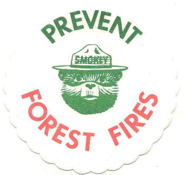 old vintage 1960s SMOKEY THE BEAR paper coaster