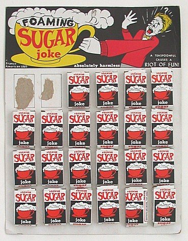 Foaming Sugar Joke Novelty Store display