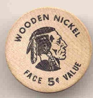 old vintage 1965 P&G WOODEN Nickel token