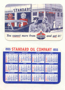 old vintage 1955 STANDARD OIL calendar card