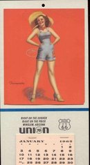 old vintage UNION GAS PINUP CALENDAR 1965