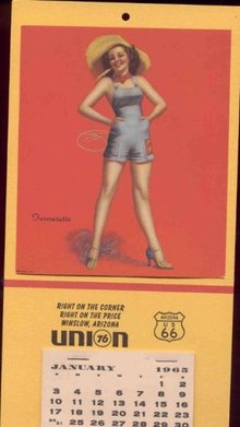 old 1965 PINUP GIRL CALENDAR ~ union gas