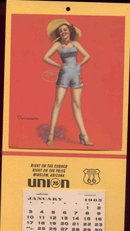 old 1965 PINUP GIRL CALENDAR ~ union gas