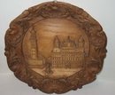 vintage WOODEN CARVED AUGSBURG collector PLATE