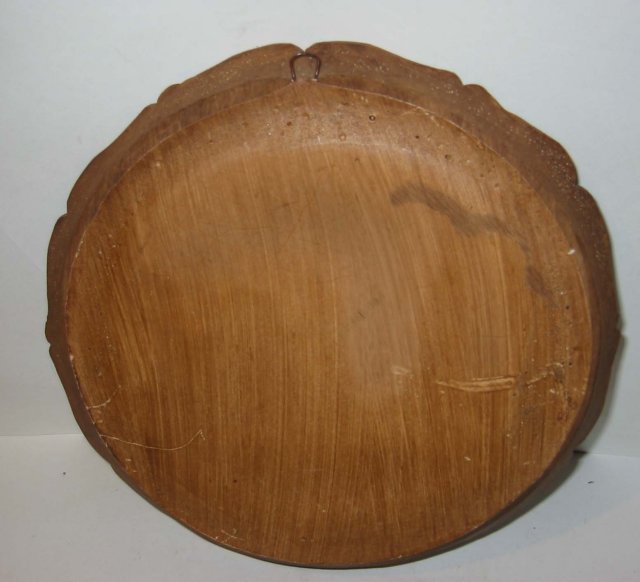 vintage WOODEN CARVED AUGSBURG collector PLATE
