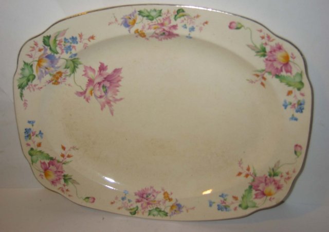 old vintage REGINO FLORAL serving platter
