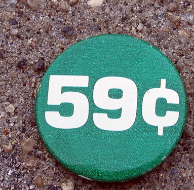 old vintage 1940s 59 CENT store pinback button