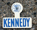 old vintage JOHN F. KENNEDY TIN LITHO lapel tag