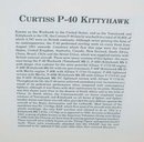 old vintage CURTISS P-40 KITTYHAWK plane poster