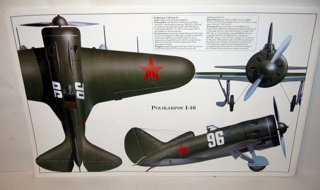 old vintage POLIKARPOV I-16 plane poster