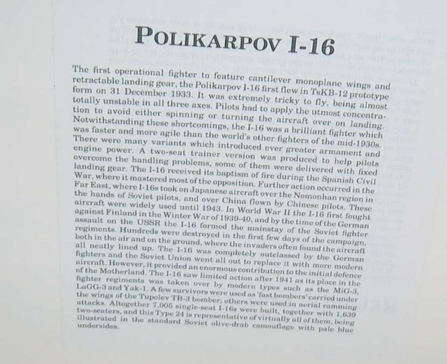 old vintage POLIKARPOV I-16 plane poster