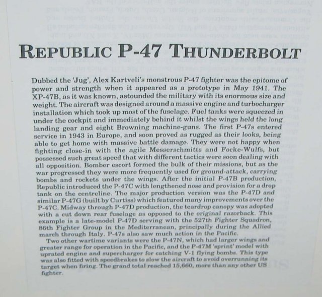 old vintage REPUBLIC P-47 THUNDERBOLT plane