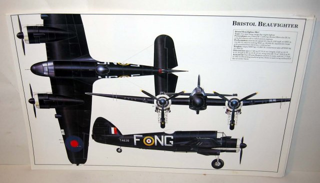 old vintage BRISTOL BEAUFIGHTER plane poster