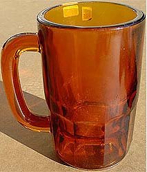 old vintage 1910s AMBER GLASS ROOT BEER glass