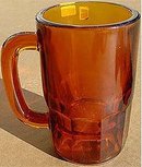 old vintage 1910s AMBER GLASS ROOT BEER glass
